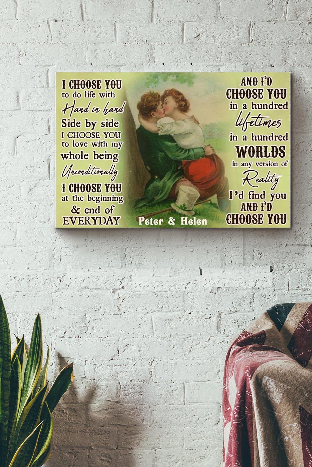Irish Couple I Choose You Canvas Ideas, Canvas Hanging Prints,  Gift Idea Framed Prints, Canvas