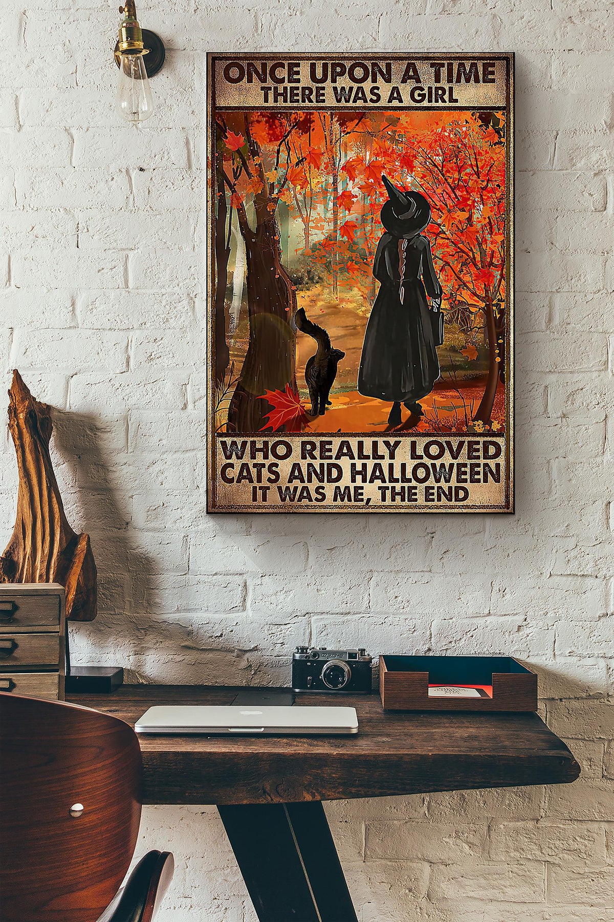 Once Upon A Time There Was A Girl Who Really Loved Cats And Halloween It Was Me Canvas Ideas, Canvas Hanging Prints,  Gift Idea Framed Prints, Canvas