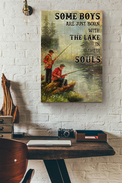 Some Boys Are Just Born With The Lake In Their Souls Fishing Dictionary Canvas Ideas, Canvas Hanging Prints,  Gift Idea Framed Prints, Canvas