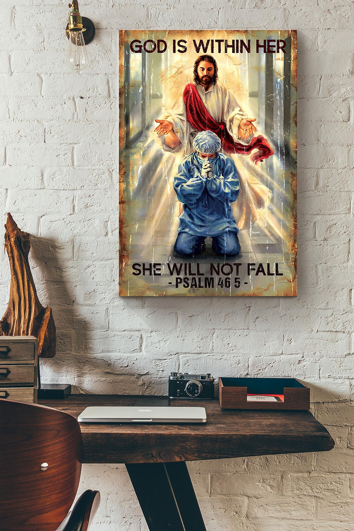 Nurse Prayer God Is Within Her She Will Not Fall Psalm 46 5 Canvas Ideas, Canvas Hanging Prints,  Gift Idea Framed Prints, Canvas