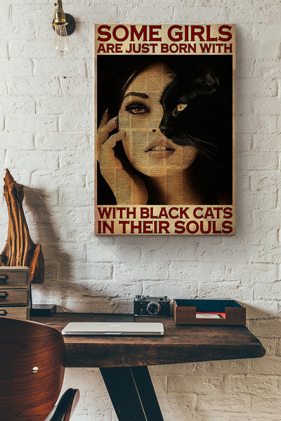 Some Girls Are Just Born With Black Cats In Their Souls Dictionary Canvas Ideas, Canvas Hanging Prints,  Gift Idea Framed Prints, Canvas