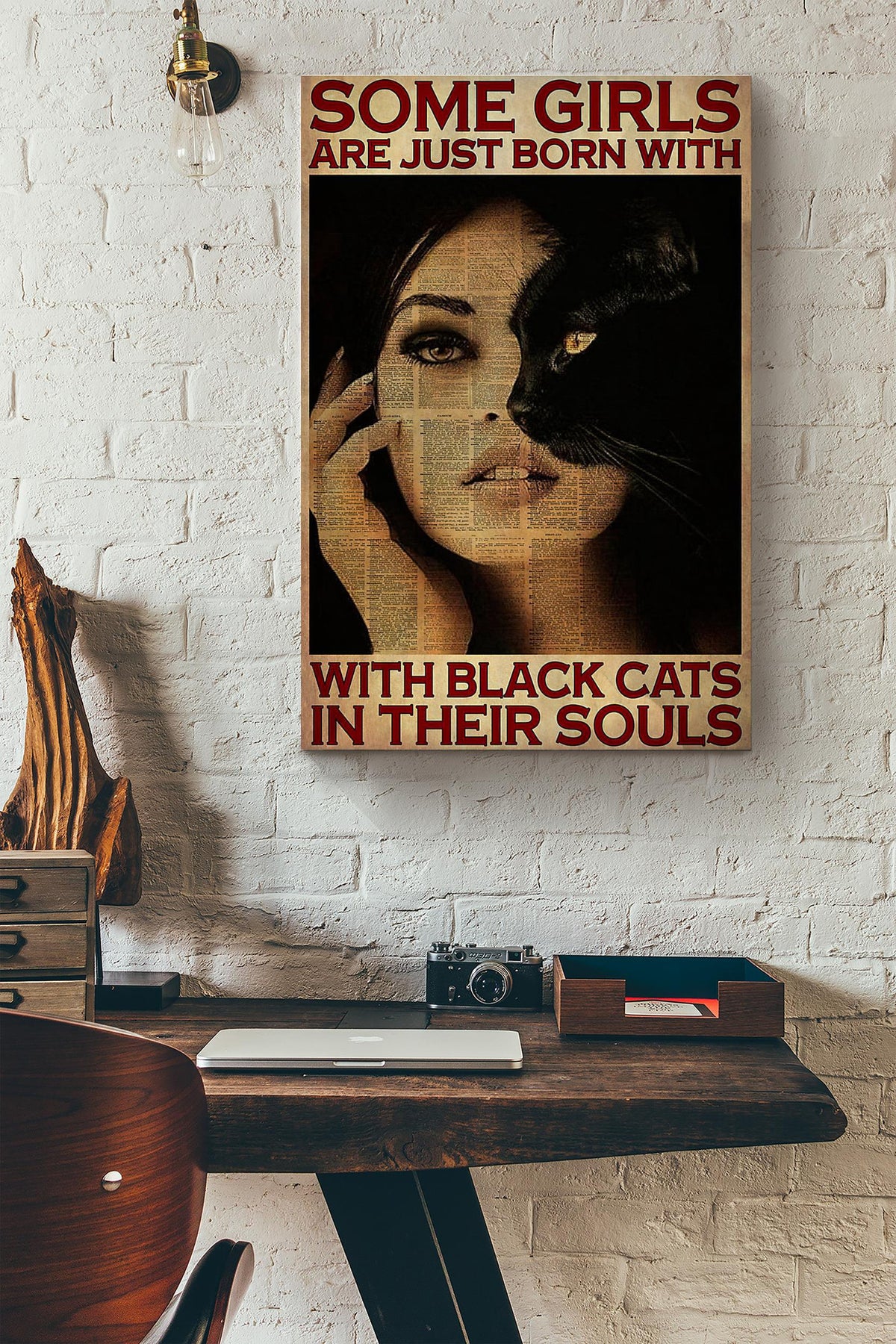 Some Girls Are Just Born With Black Cats In Their Souls Dictionary Canvas Ideas, Canvas Hanging Prints,  Gift Idea Framed Prints, Canvas
