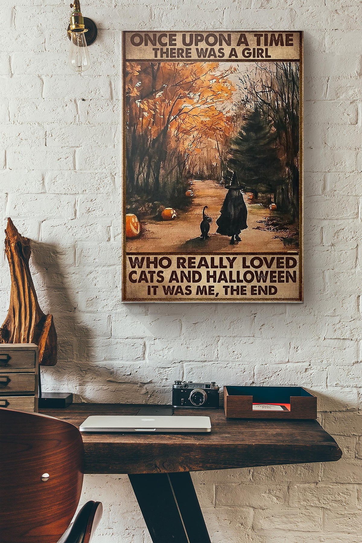Once Upon A Time There Was A Girl Who Really Loved Cats And Halloween Canvas Ideas, Canvas Hanging Prints,  Gift Idea Framed Prints, Canvas