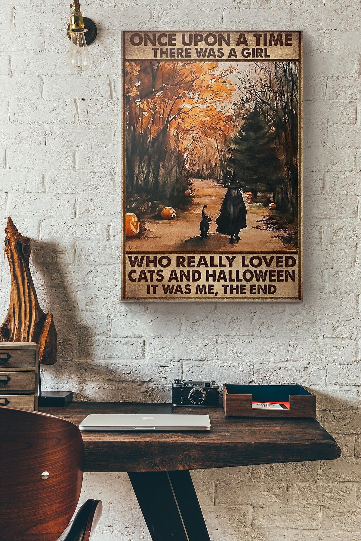 Once Upon A Time There Was A Girl Who Really Loved Cats And Halloween Canvas Ideas, Canvas Hanging Prints,  Gift Idea Framed Prints, Canvas