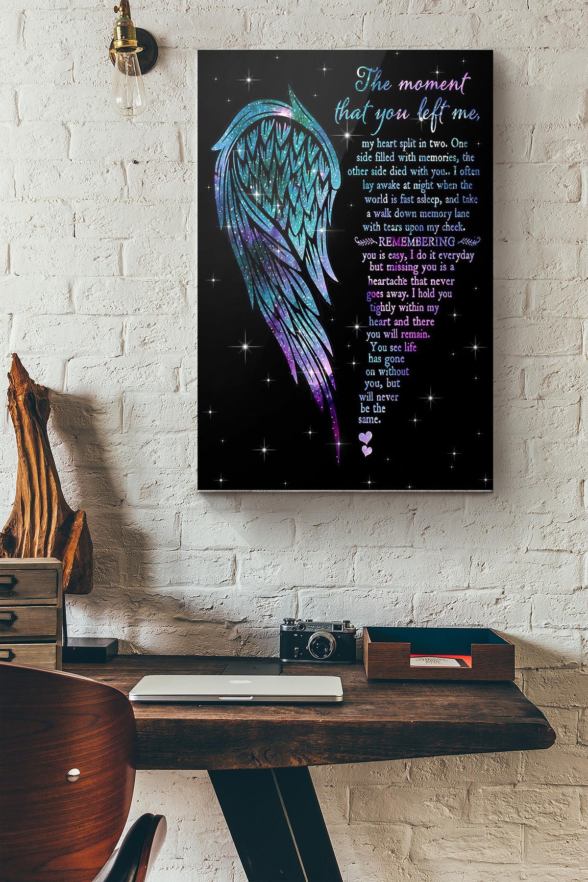 Remembering You The Moment That You Left My Heart Split In Two Canvas Ideas, Canvas Hanging Prints,  Gift Idea Framed Prints, Canvas