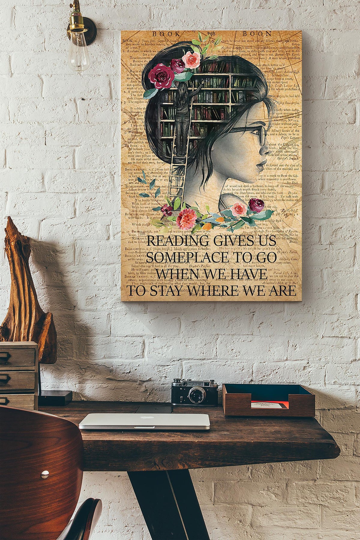 Reading Gives Us Someplace To Go When We Have Stay Where We Are Dictionary Canvas Ideas, Canvas Hanging Prints,  Gift Idea Framed Prints, Canvas