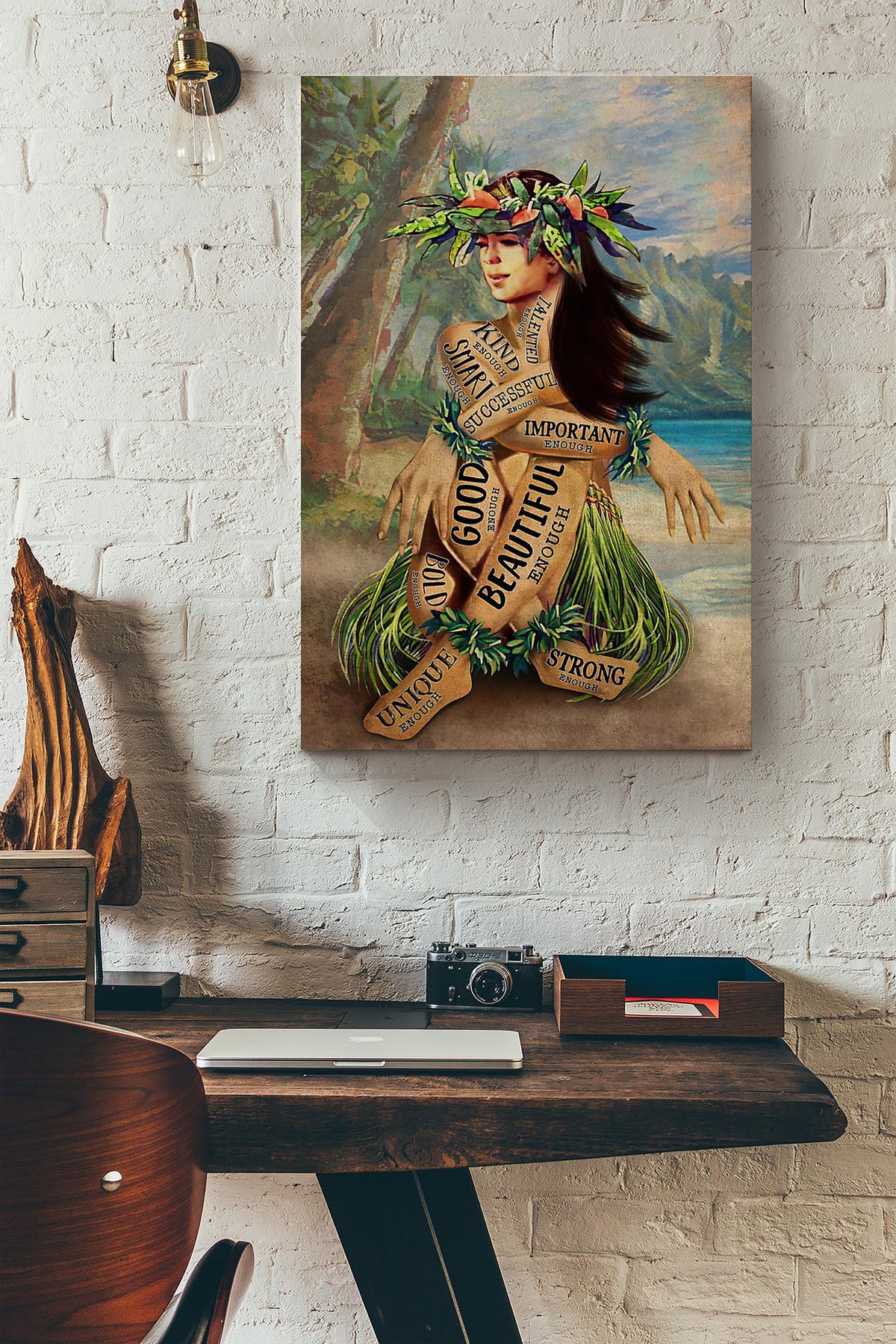 Tropical Girl Talented Kind Smart Important Enough Canvas Ideas, Canvas Hanging Prints,  Gift Idea Framed Prints, Canvas