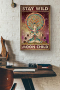 Yoga Girl Mandala Stay Wild Moon Child Canvas Ideas, Canvas Hanging Prints,  Gift Idea Framed Prints, Canvas