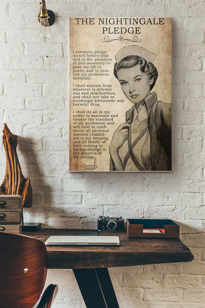 Vintage Nurse The Nightingale Pledge Canvas Ideas, Canvas Hanging Prints,  Gift Idea Framed Prints, Canvas