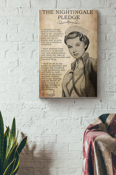 Vintage Nurse The Nightingale Pledge Canvas Ideas, Canvas Hanging Prints,  Gift Idea Framed Prints, Canvas