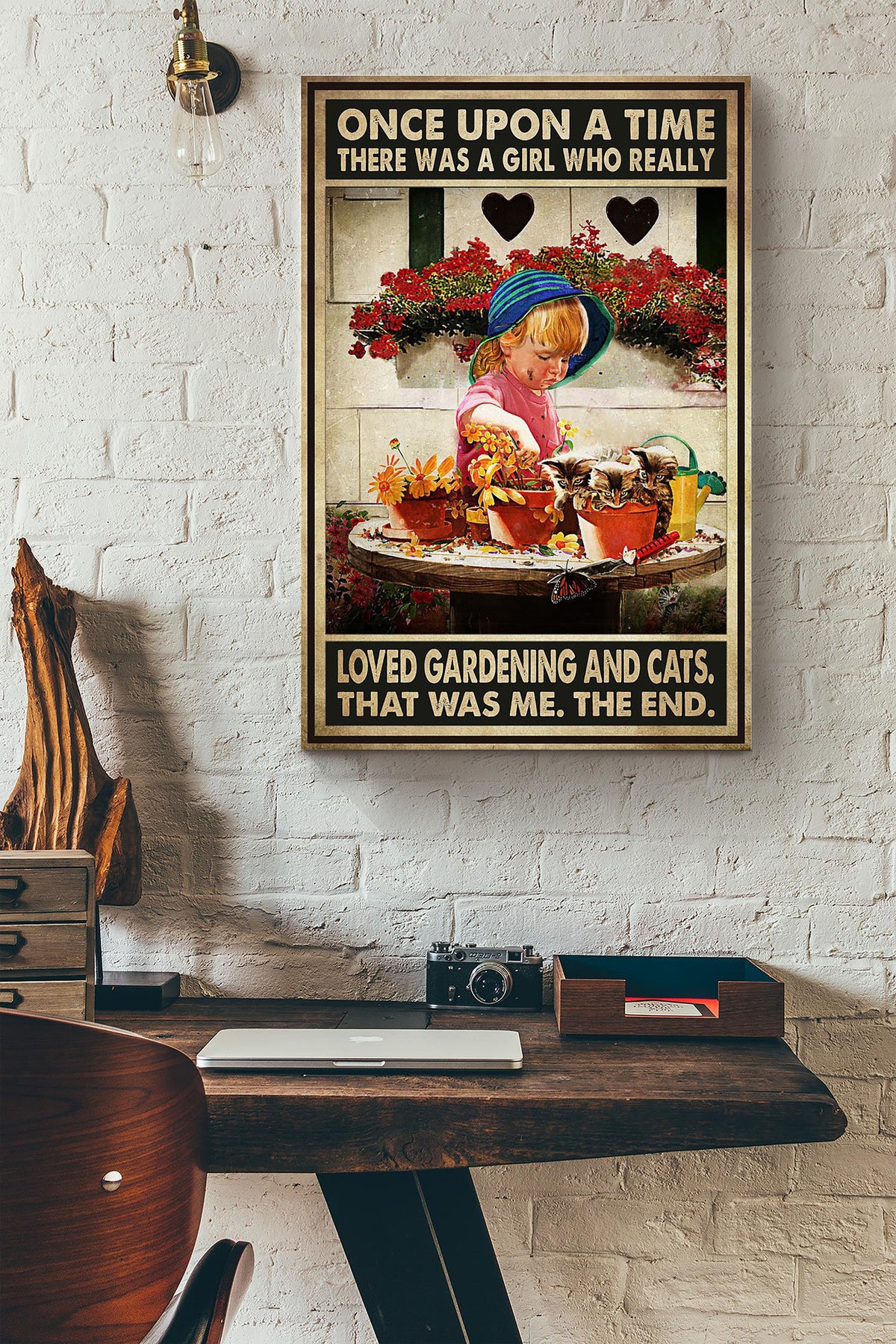 There Was A Girl Who Really Loved Gardening And Cats Thats Was Me Canvas Ideas, Canvas Hanging Prints,  Gift Idea Framed Prints, Canvas