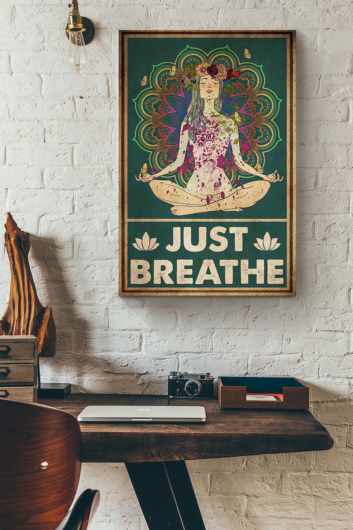 Yoga Inner Peace Just Breathe Canvas Ideas, Canvas Hanging Prints,  Gift Idea Framed Prints, Canvas