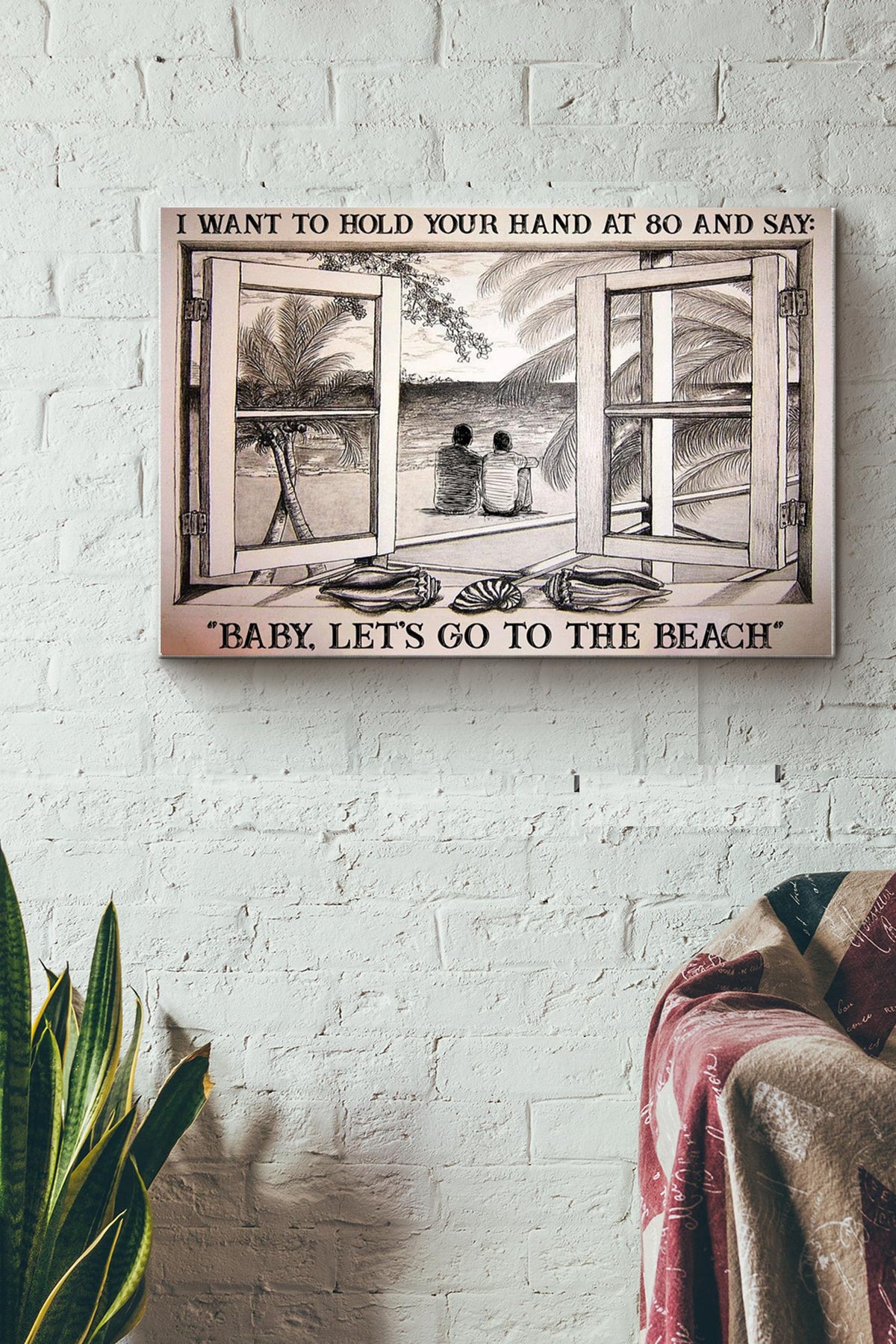 Window View Gay Couple Go To The Beach Canvas Ideas, Canvas Hanging Prints,  Gift Idea Framed Prints, Canvas