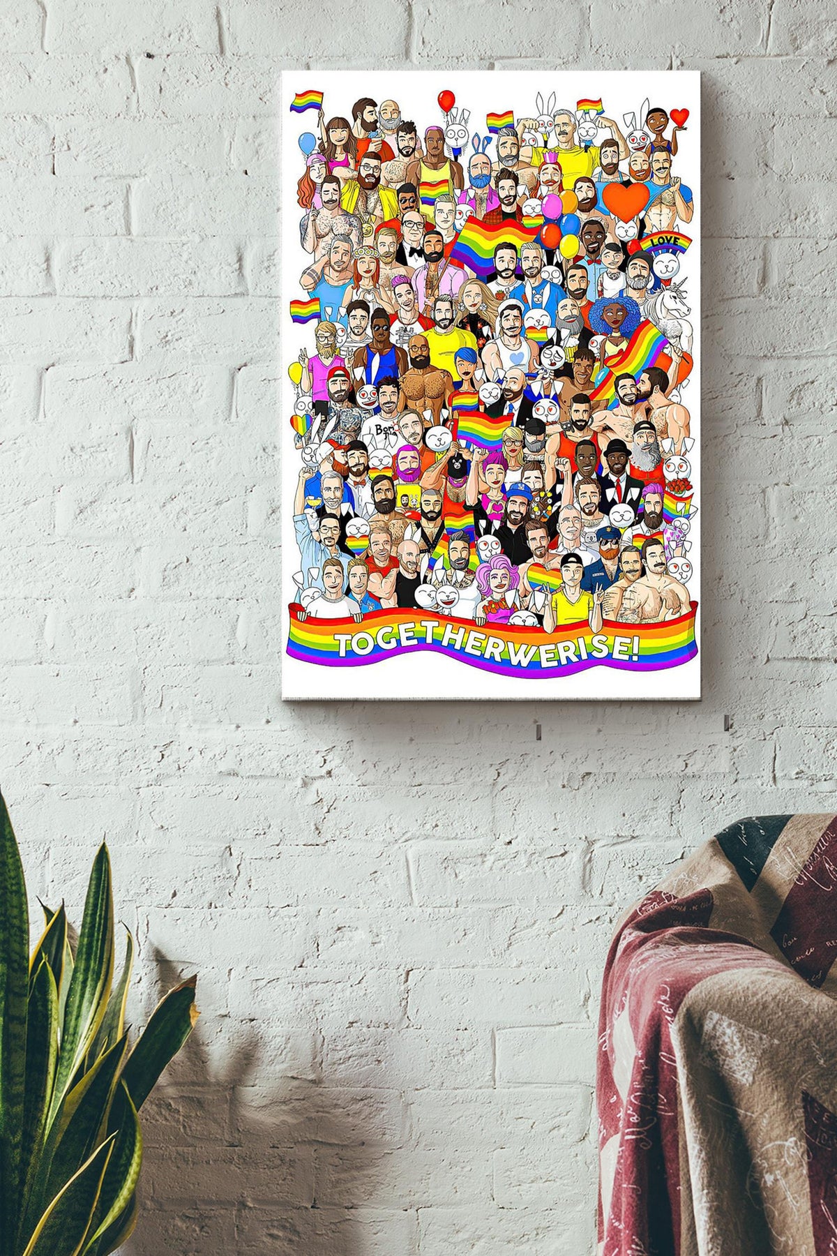 Together We Rise Our Lgbtiqa Flag Canvas Ideas, Canvas Hanging Prints,  Gift Idea Framed Prints, Canvas