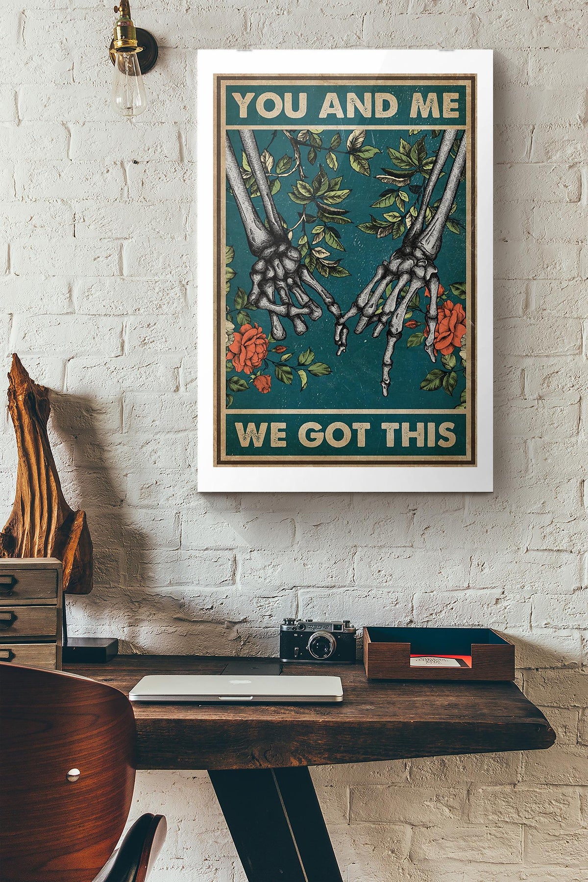 You And Me We Got This  Couple Skull And Canvas Ideas, Canvas Hanging Prints,  Gift Idea Framed Prints, Canvas