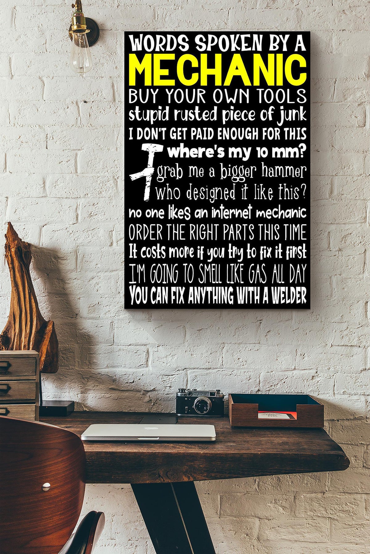 Words Spoken By A Mechanic Canvas Ideas, Canvas Hanging Prints,  Gift Idea Framed Prints, Canvas
