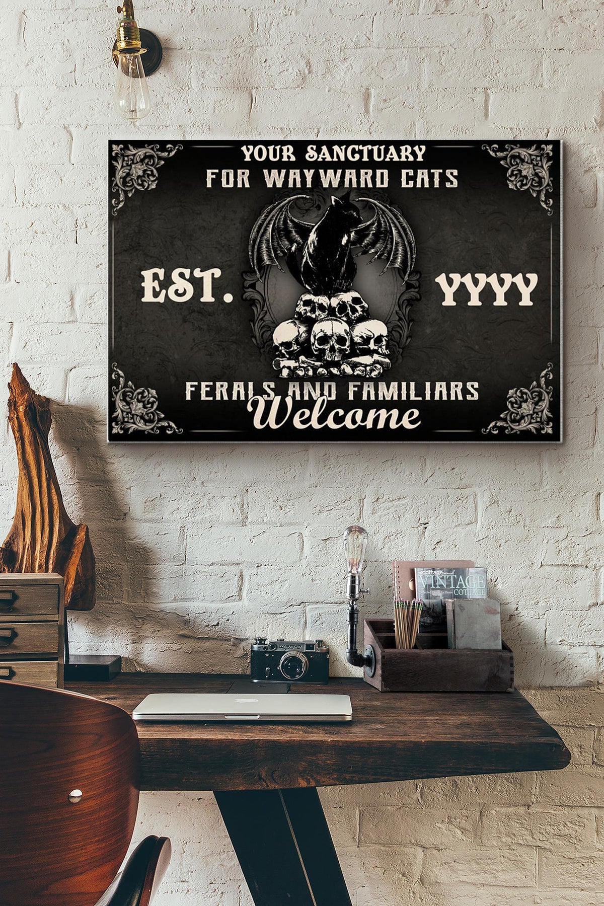 Your Sangtuary For Wayward Cats Ferals And Familiars Welcome Canvas Ideas, Canvas Hanging Prints,  Gift Idea Framed Prints, Canvas