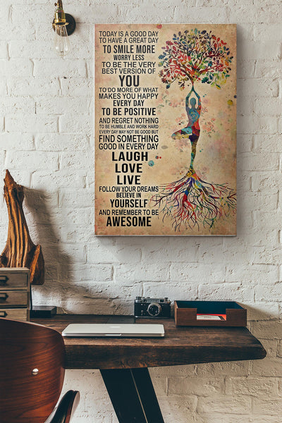 Yoga Today Is Good Day Canvas Ideas, Canvas Hanging Prints,  Gift Idea Framed Prints, Canvas