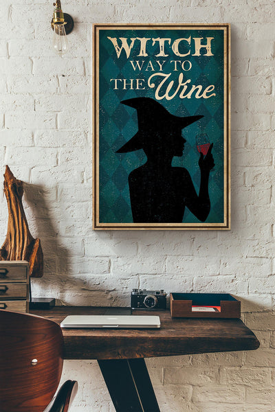 Witch Way To The Wine Drinking Halloween Canvas Ideas, Canvas Hanging Prints,  Gift Idea Framed Prints, Canvas