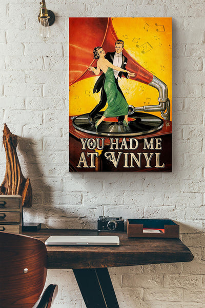 You Had Me At Vinyl Couple Dancing On Vinyl Canvas Ideas, Canvas Hanging Prints,  Gift Idea Framed Prints, Canvas