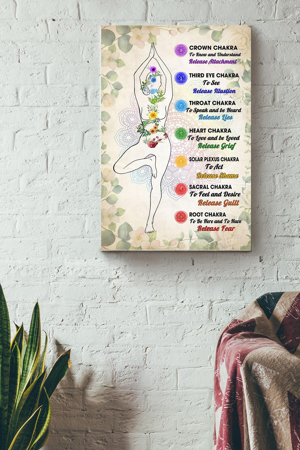 Yoga Chakra Women Doing Yoga Canvas Ideas, Canvas Hanging Prints,  Gift Idea Framed Prints, Canvas