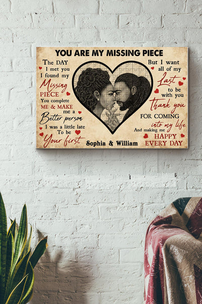 You Are My Missing Piece Black Couple Canvas Ideas, Canvas Hanging Prints,  Gift Idea Framed Prints, Canvas