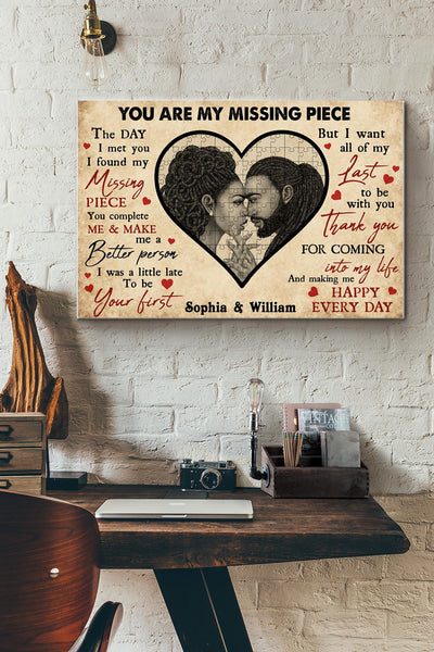 You Are My Missing Piece Black Couple Canvas Ideas, Canvas Hanging Prints,  Gift Idea Framed Prints, Canvas