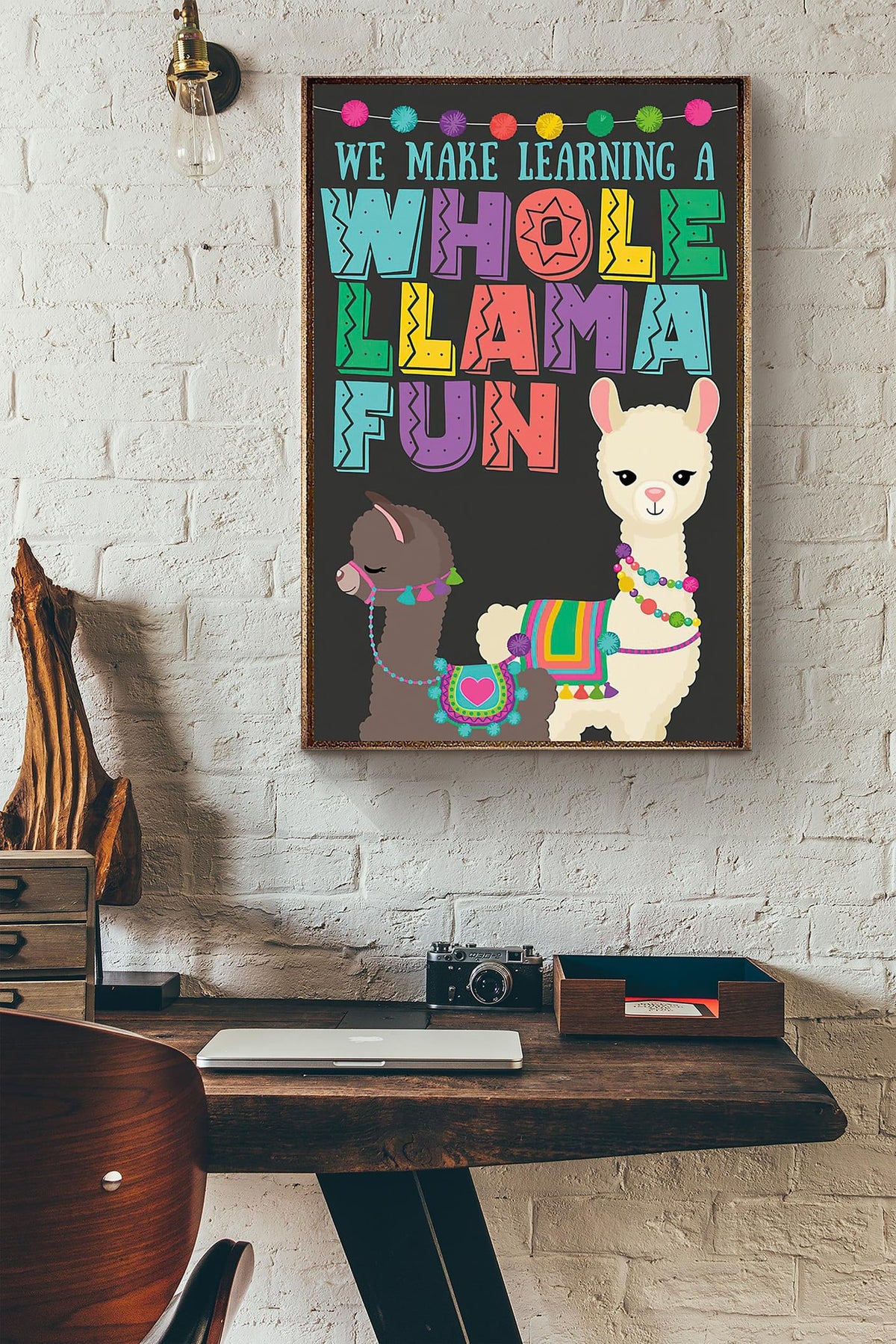 We Make Learning A Whole Llama Fun Teacher Canvas Ideas, Canvas Hanging Prints,  Gift Idea Framed Prints, Canvas