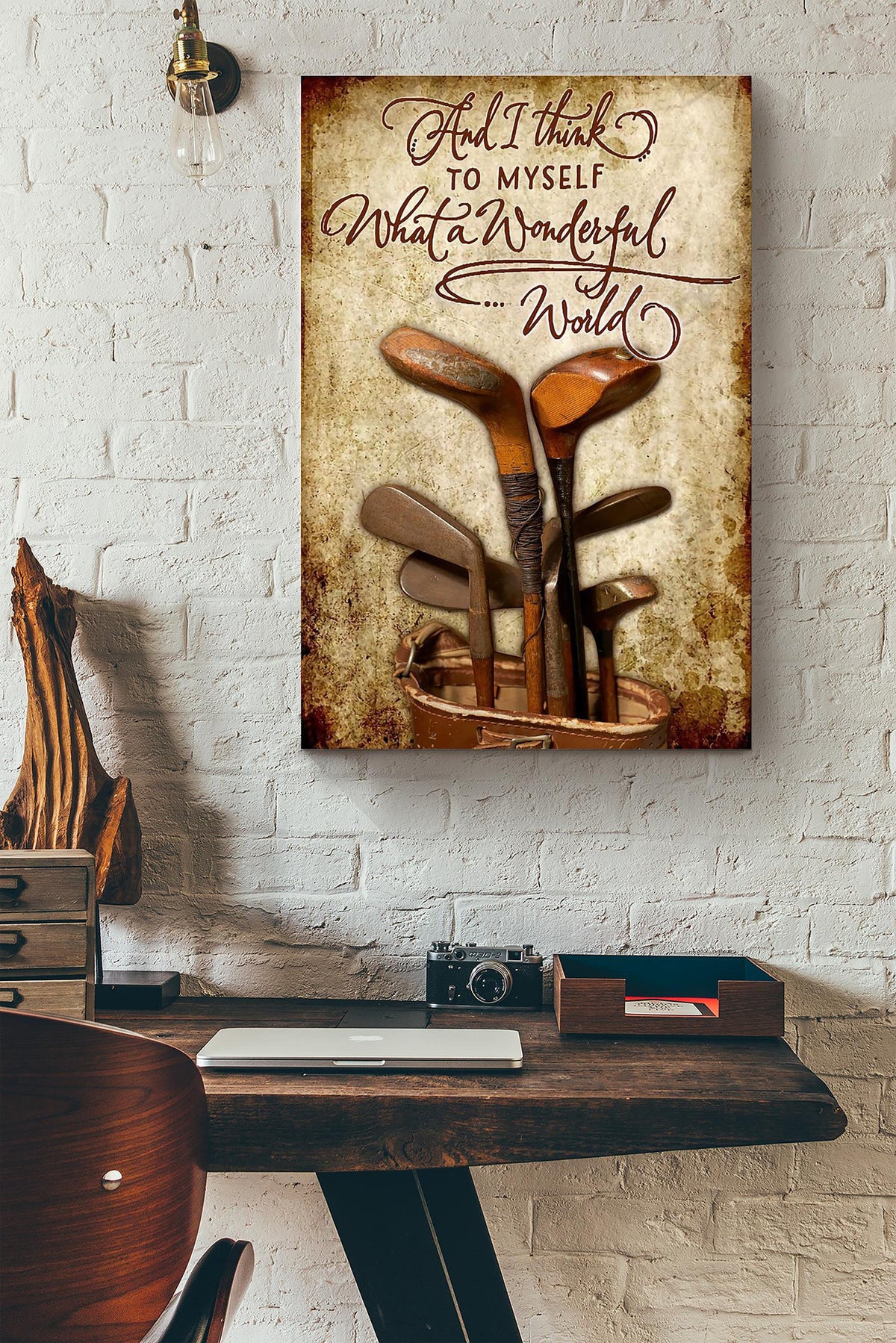Wonderful World Golf Wrapped Canvas