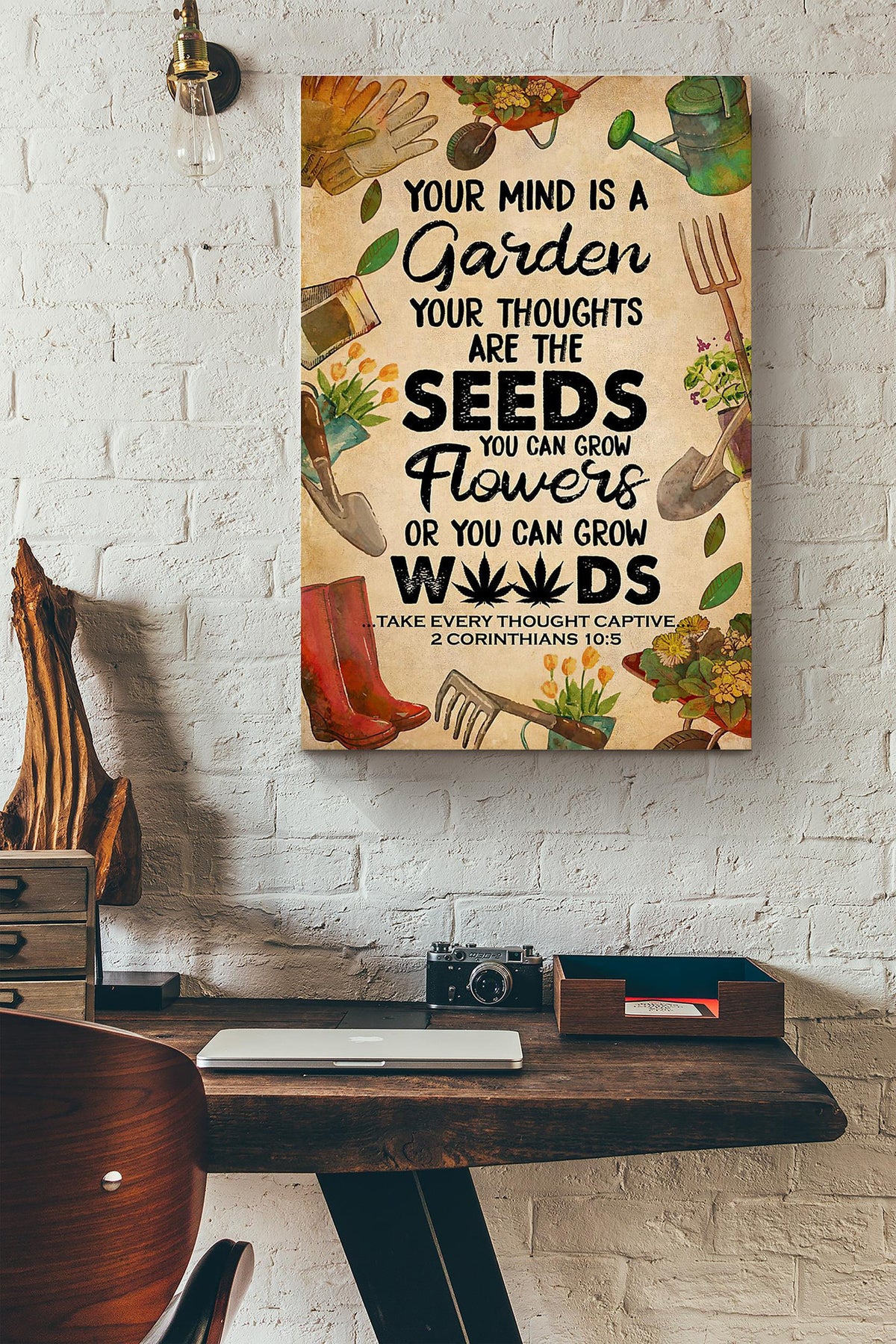 Your Mind Is A Garden Your Are The Seeds Gardening Canvas Ideas, Canvas Hanging Prints, Gift Idea Framed Prints, Canvas