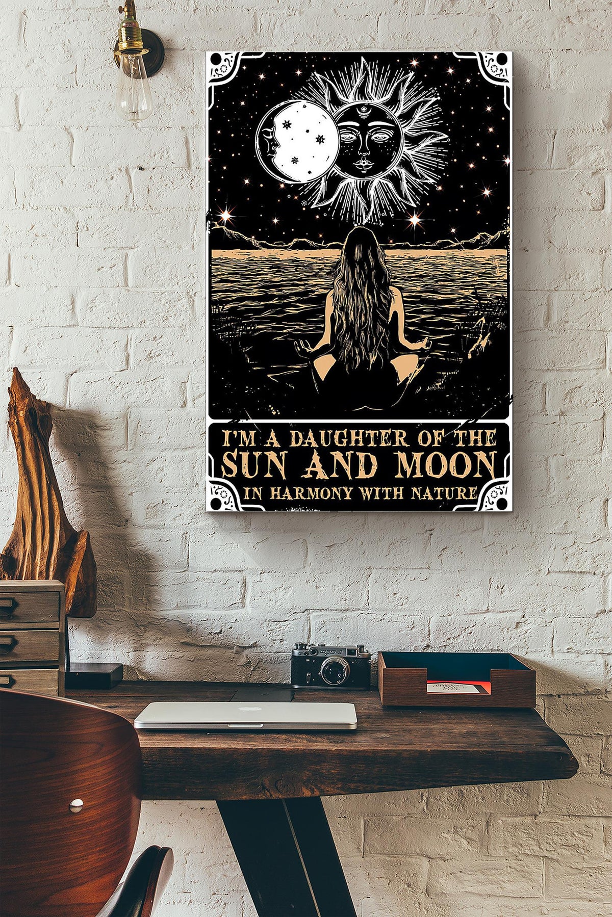 Yoga Im A Daughter Of Sun And Moon In Harmony With Nature Canvas Ideas, Canvas Hanging Prints,  Gift Idea Framed Prints, Canvas