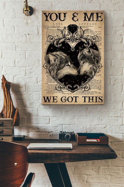 Wolf Couple You And Me We Got This Dictionary Canvas Ideas, Canvas Hanging Prints,  Gift Idea Framed Prints, Canvas