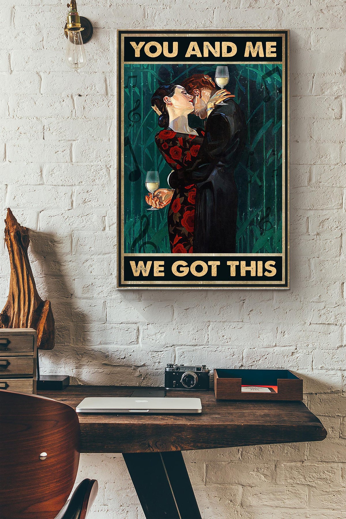 You And Me We Got This Couple Drinking White Wine And Dancing Canvas Ideas, Canvas Hanging Prints,  Gift Idea Framed Prints, Canvas