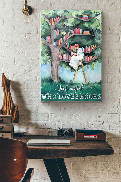 Tree Just A Girl Who Loves Book Canvas Ideas, Canvas Hanging Prints,  Gift Idea Framed Prints, Canvas