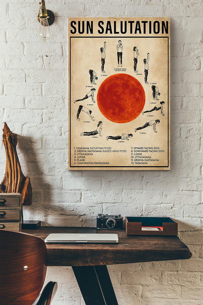Yoga Sun Salutation Canvas Ideas, Canvas Hanging Prints,  Gift Idea Framed Prints, Canvas