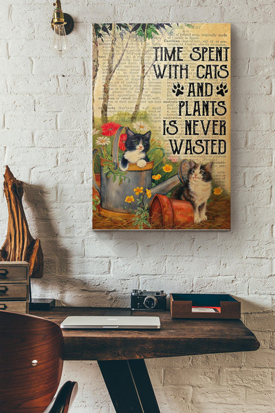 Time Spent With Cats And Plants Dictionary Canvas Ideas, Canvas Hanging Prints,  Gift Idea Framed Prints, Canvas