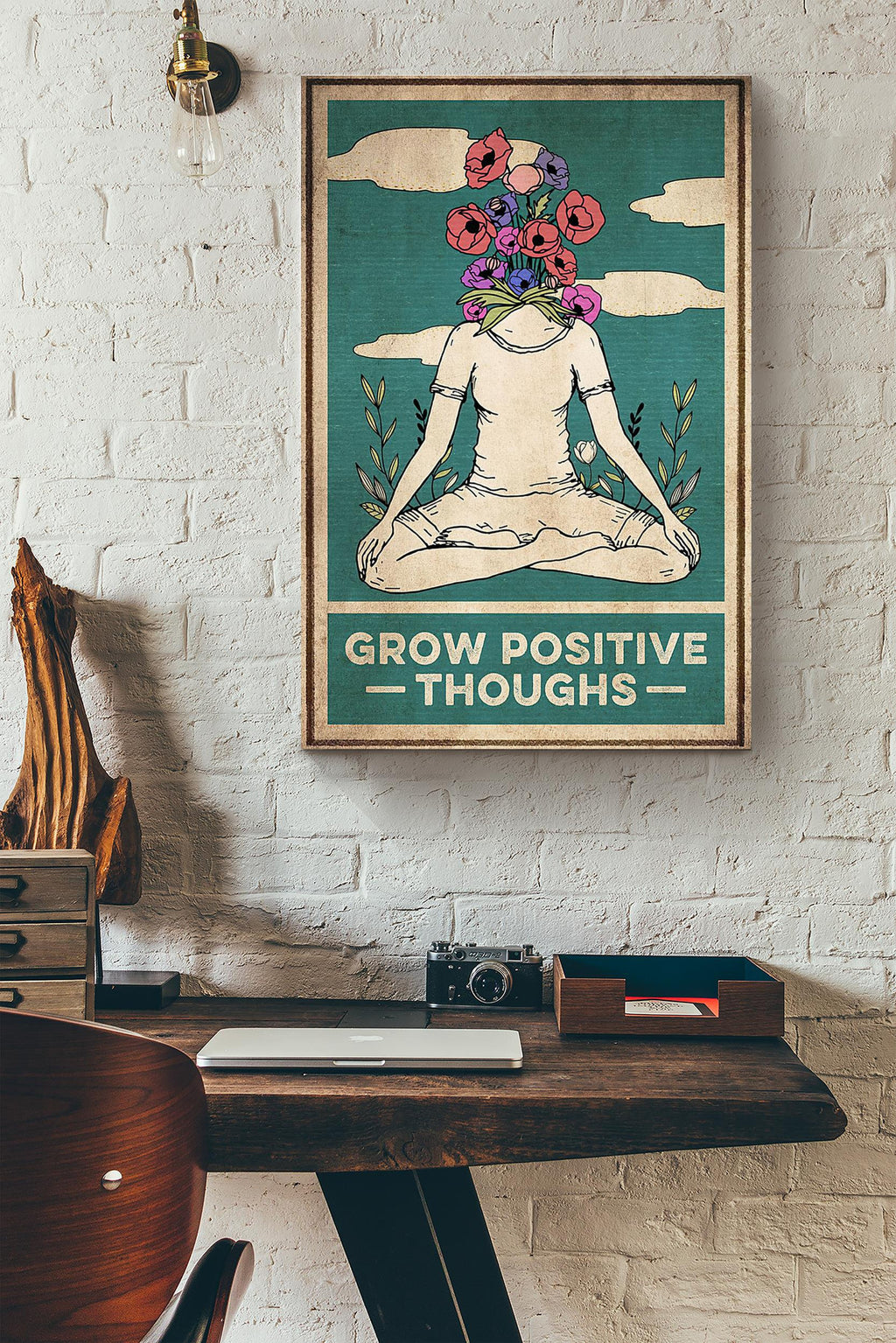 Yoga Flower Grow Positive Thoughs Canvas Ideas, Canvas Hanging Prints,  Gift Idea Framed Prints, Canvas