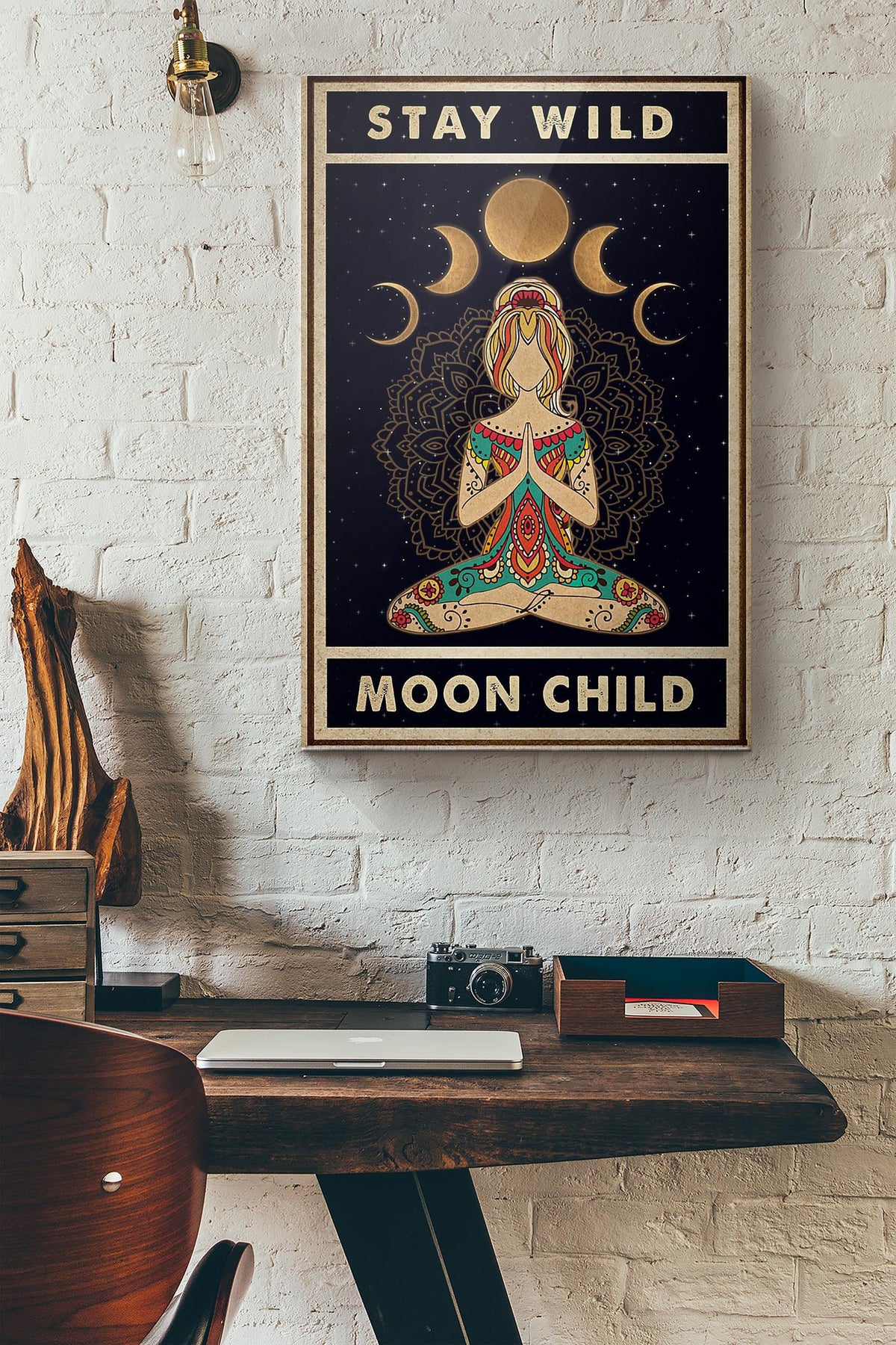 Yoga Stay Wild Moon Child Canvas Ideas, Canvas Hanging Prints,  Gift Idea Framed Prints, Canvas