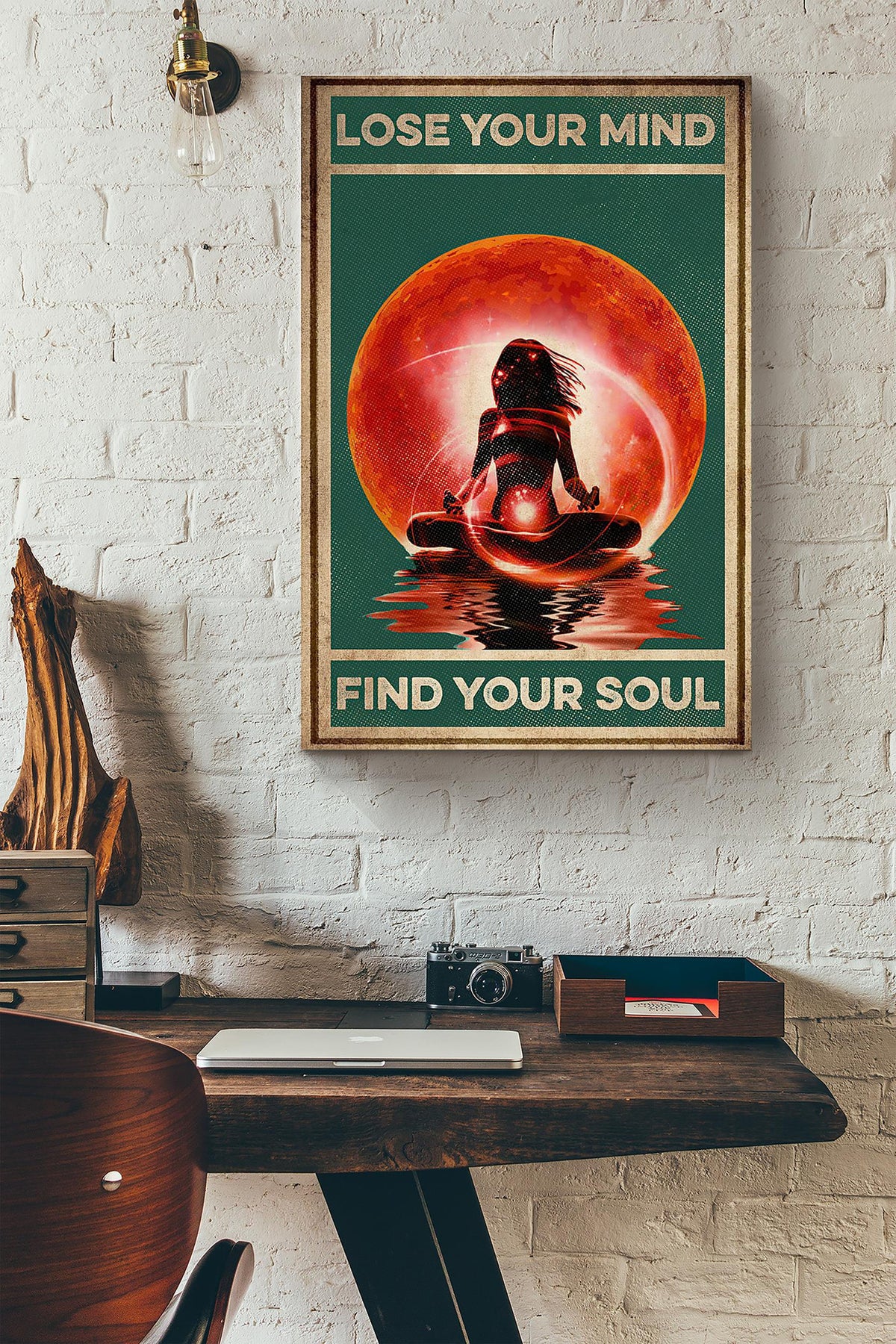 Yoga Lose Your Mind Find Your Soul Water Reflection Blood Moon Canvas Ideas, Canvas Hanging Prints,  Gift Idea Framed Prints, Canvas