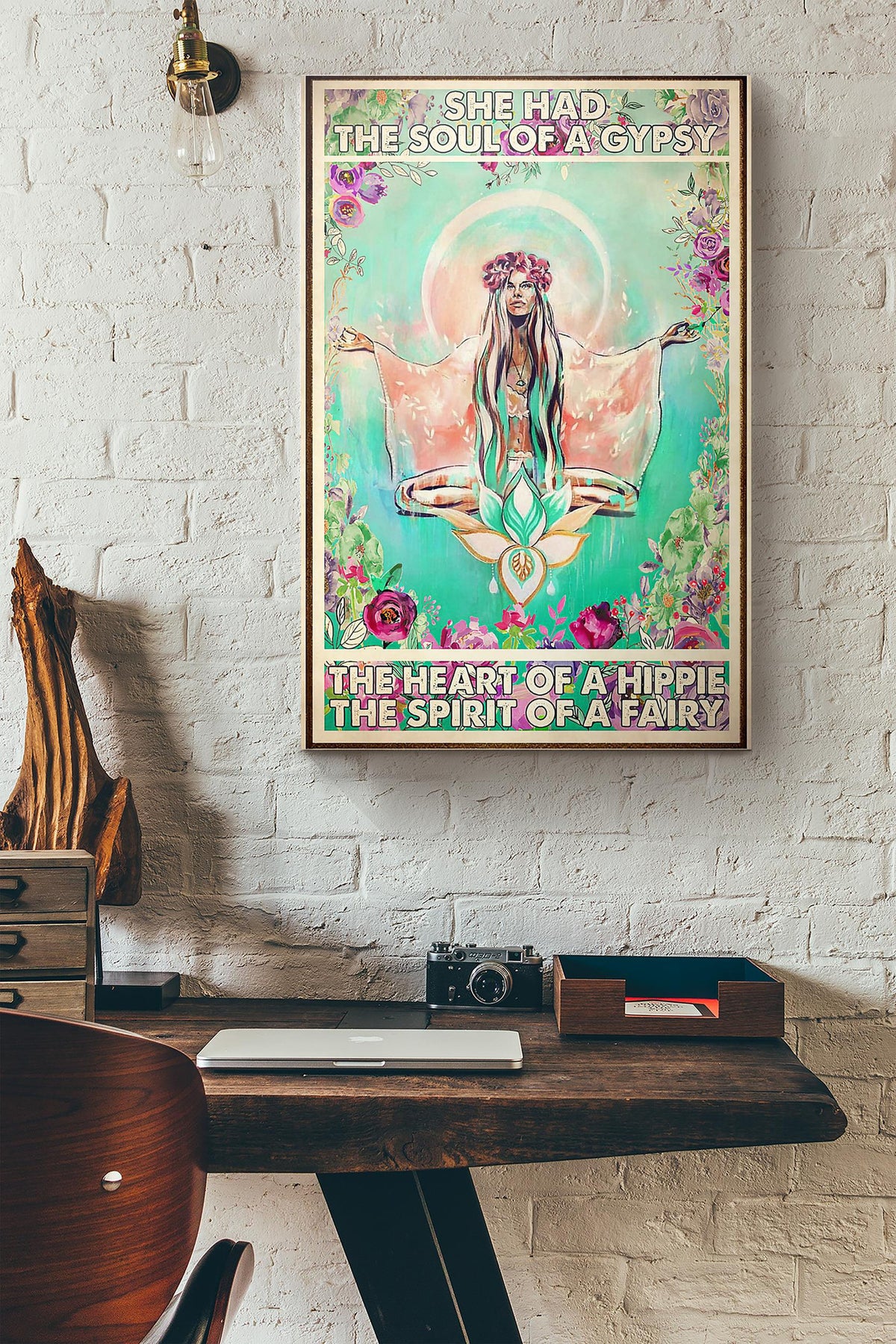 Yoga She Had The Soul Of A Gypsy The Heart Of A Hippie The Spirit Of A Fairy Canvas Ideas, Canvas Hanging Prints,  Gift Idea Framed Prints, Canvas