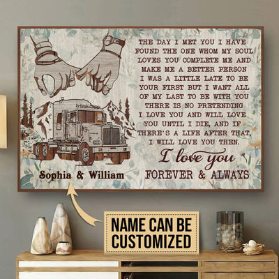 Aeticon Gifts Personalized Truck Floral Pallet The Day I Met You Canvas