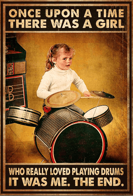 Once Upon A Time a Girl Loved Playing Drums Gift For Drummer Drum Lover Music Band Lover Canvas