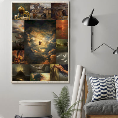 Jesus Canvas Wall Art, Christian Collage Painting Religious Home Decor, Biblical Scenes Faith Based Artwork Spiritual, Gift for Believers and Family