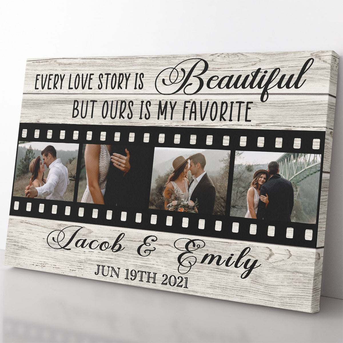 Personalized Canvas Painting, Canvas Hanging Wall Art Gift For Husband, Every Love Story Is Beautiful Our Is My Favorite Wall Art Framed Prints, Canvas