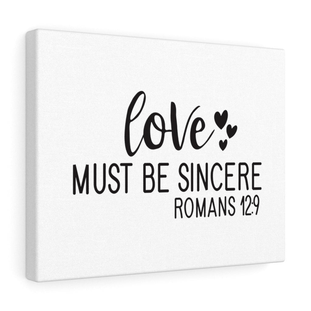 Scripture Canvas Sincere Romans 12:9 Christian Wall Art Bible Verse Meaningful Home Decor Gifts Unique Housewarming Gift Ideas Framed Prints, Canvas