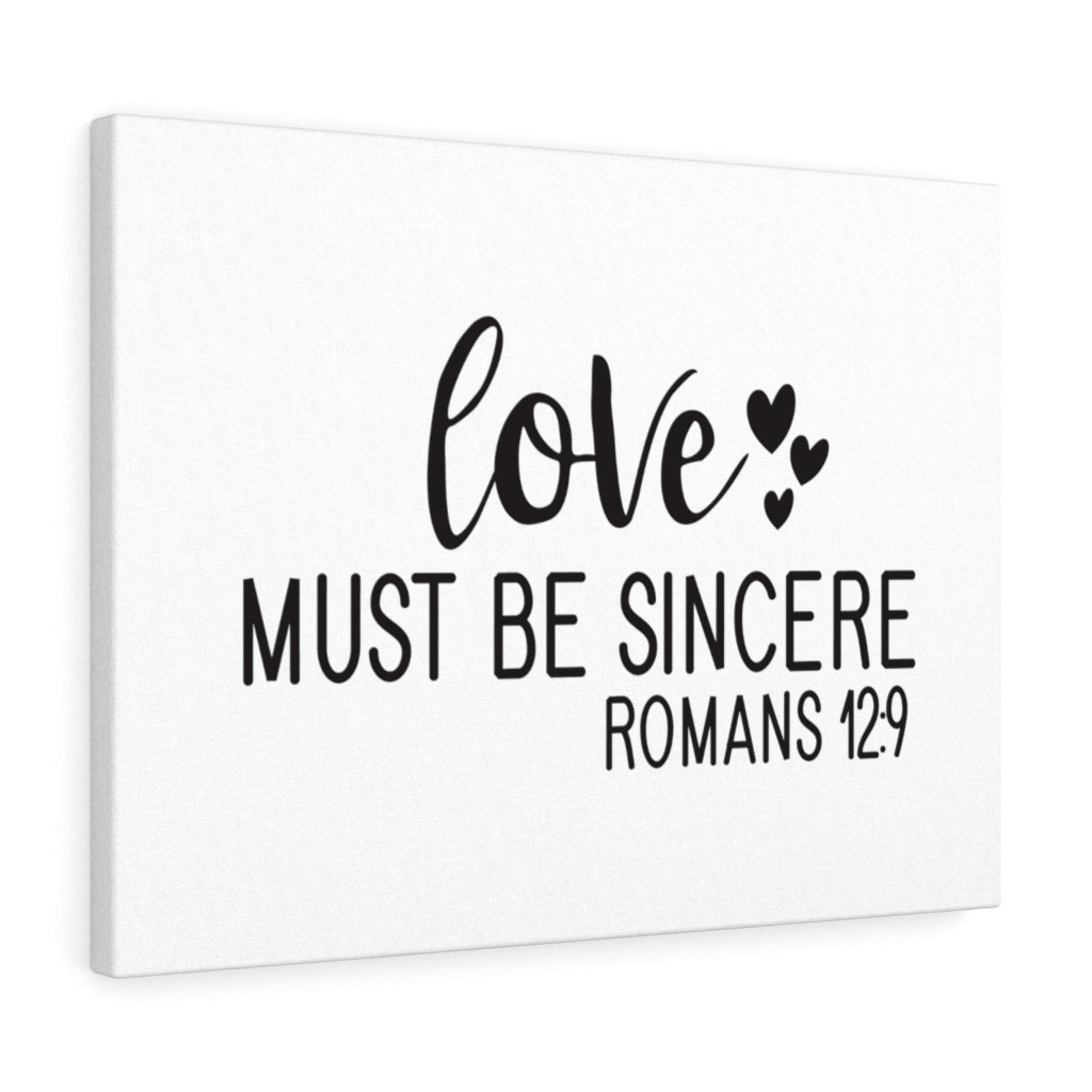 Scripture Canvas Sincere Romans 12:9 Christian Wall Art Bible Verse Meaningful Home Decor Gifts Unique Housewarming Gift Ideas Framed Prints, Canvas