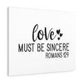 Scripture Canvas Sincere Romans 12:9 Christian Wall Art Bible Verse Meaningful Home Decor Gifts Unique Housewarming Gift Ideas Framed Prints, Canvas