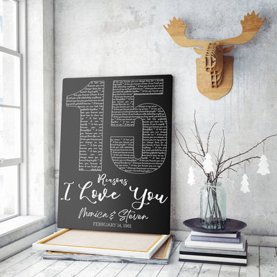 Crystal Anniversary Gift Wall Art, Custom 15th Anniversary Sign Wall Art Framed Prints, Canvas