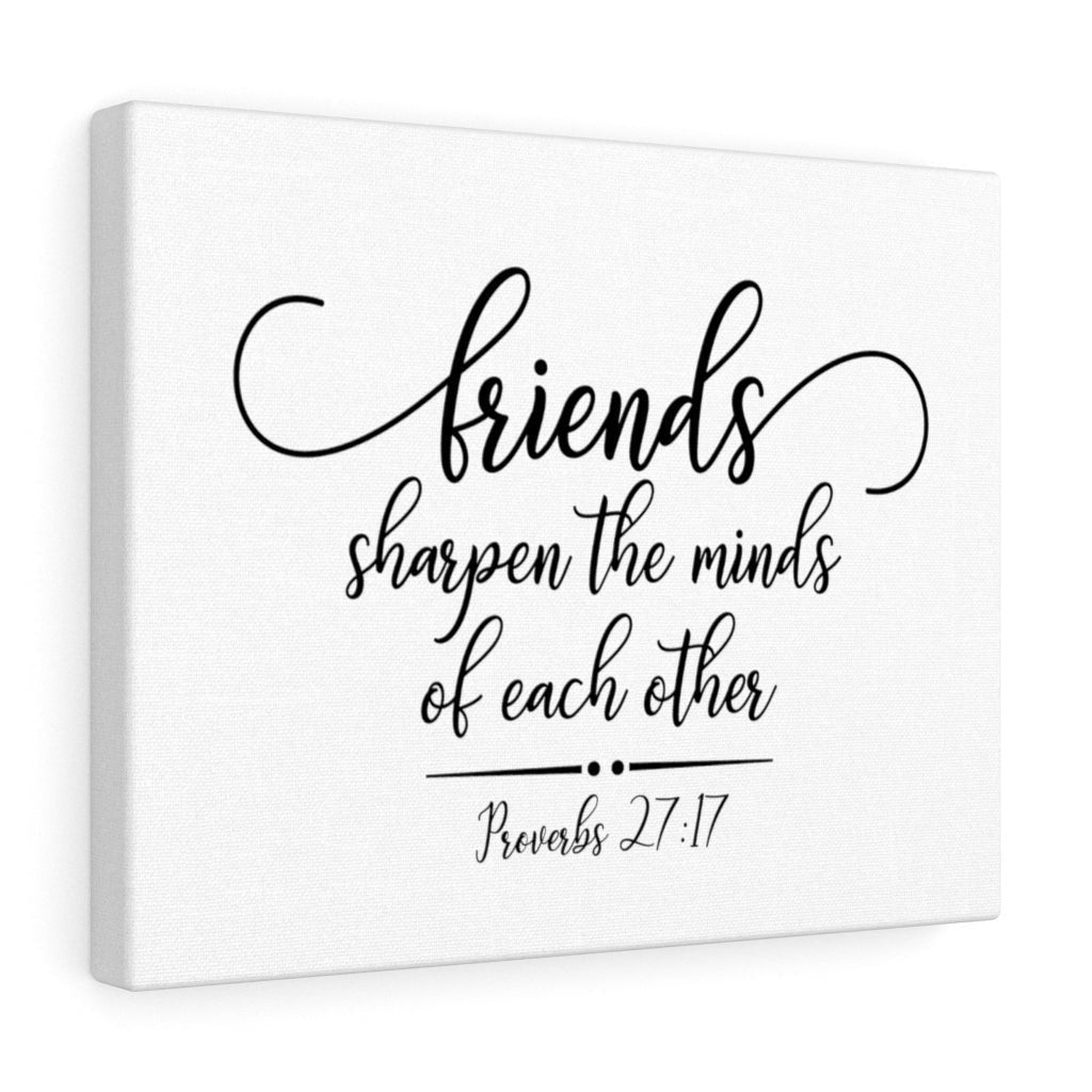 Scripture Canvas Friends Proverbs 27:17 Christian Wall Art Bible Verse Meaningful Home Decor Gifts Unique Housewarming Gift Ideas Framed Prints, Canvas