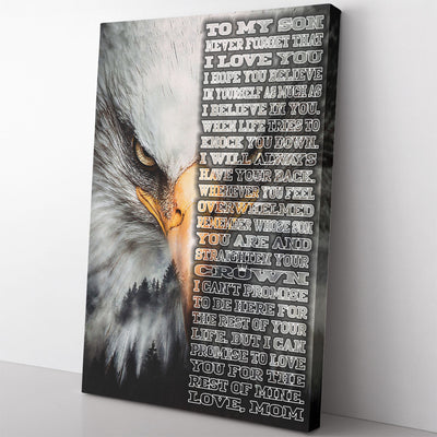Personalized Canvas Painting, Canvas Hanging Wall Art Gift For Son, To My Son Wall Art Framed Prints, Canvas